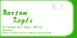 marton kegli business card